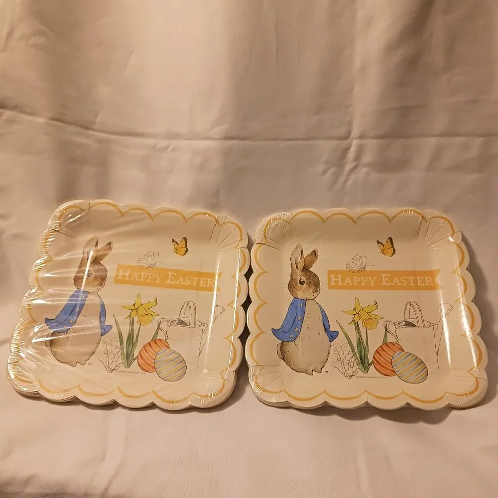 Meri Meri Beatrix Potter Peter Rabbit Yellow Happy Easter 24 Plates 9